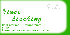 vince lisching business card